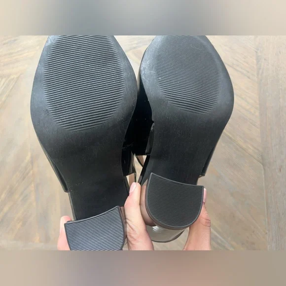 Torrid Black Patent Leather Slingback Square-Toed Block Heel NWT - Picture 6 of 8